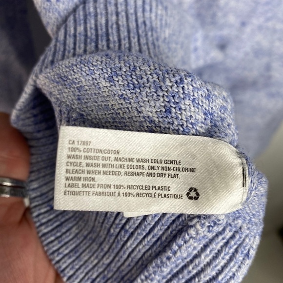 As New Gap Blue Marled Knit Hooded Sweater - Picture 4 of 8